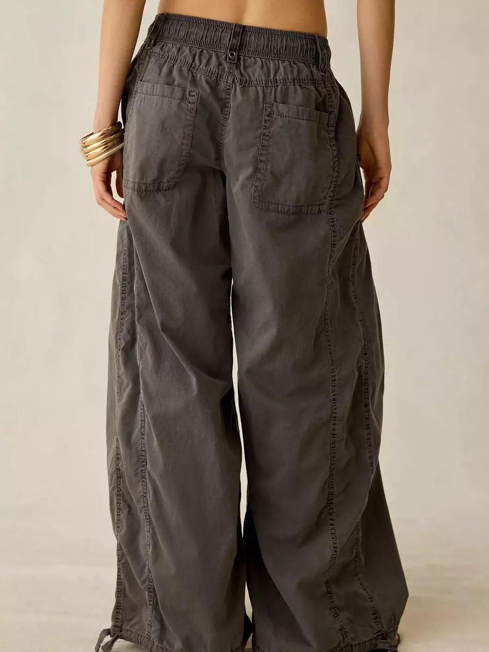 100% polyester Care instructions: Machine wash cold cargo pants in Red with wide-leg silhouette