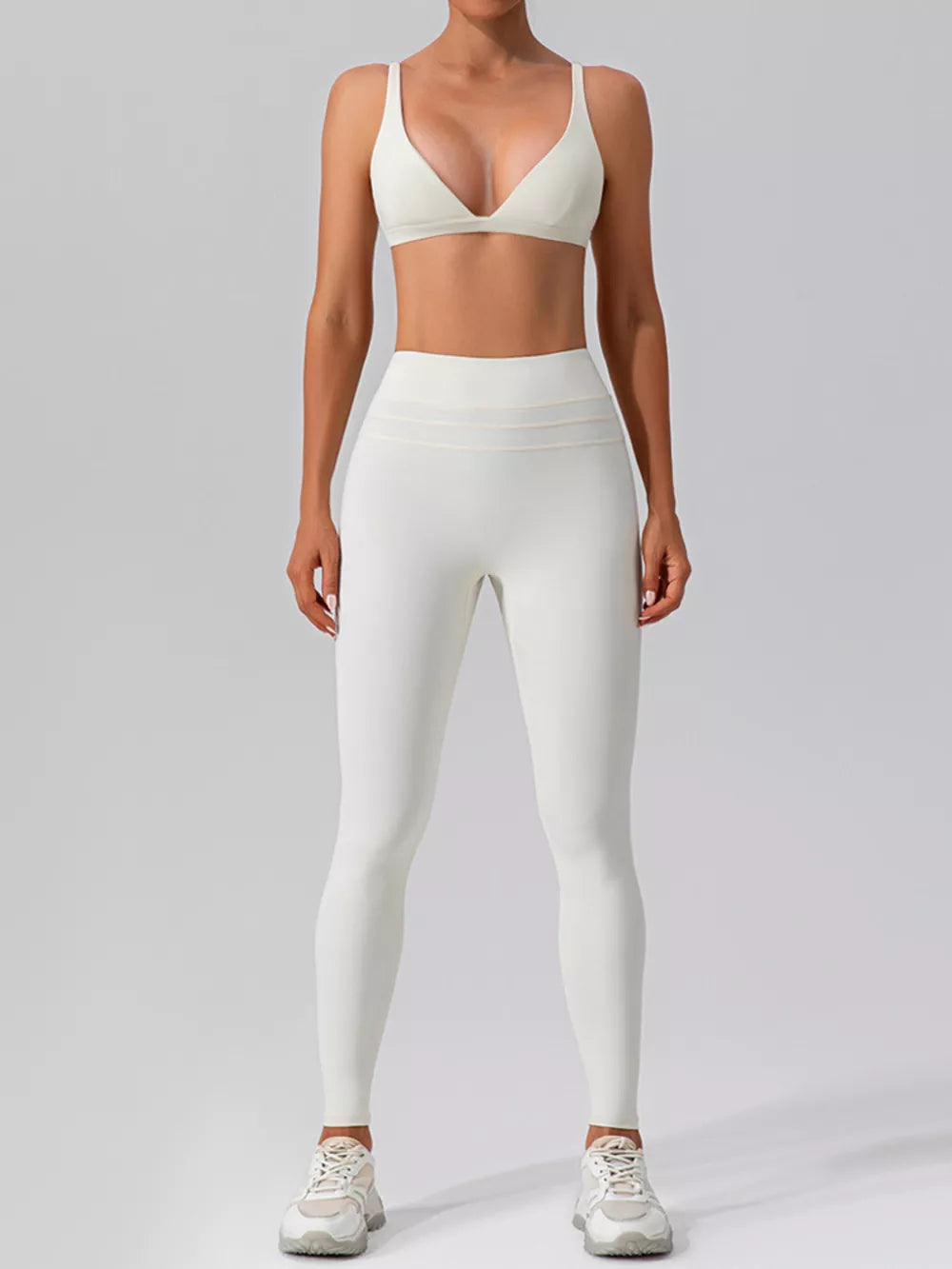 active set in D.brown with buttery-soft and cropped (top) | full-length (bottom)