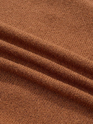 Oversized Drop Shoulder Round Neck Sweater in Caramel with drop shoulder