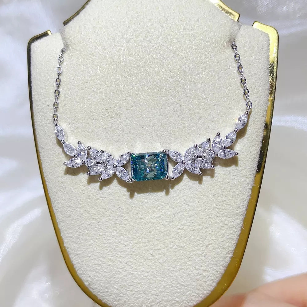 Floral Sterling Silver 1 Carat Moissanite Necklace