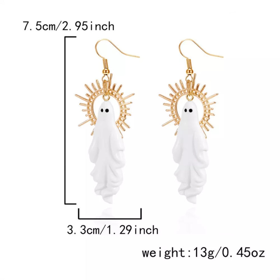 white earrings with sunburst detail and N/A