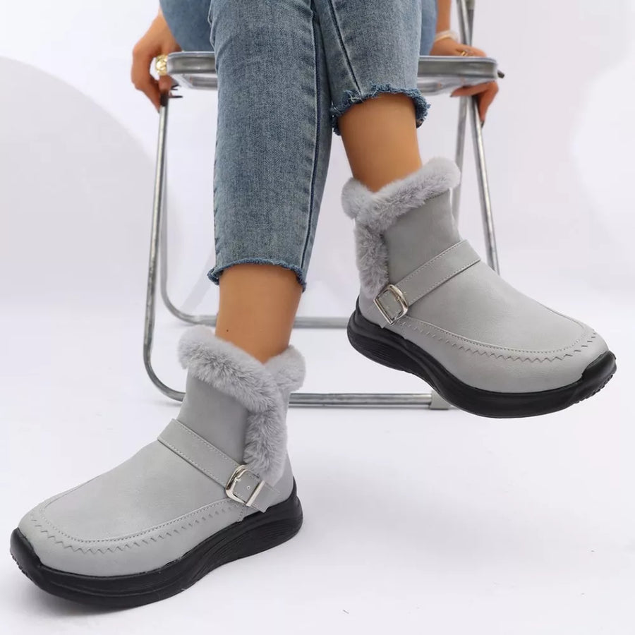 PU Leather,Fluff,Rubber Imported Size &amp boots in Silver with regular silhouette
