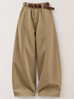 cargo pants in Army Green-Tall Barrel Leg with pocketed and full-length