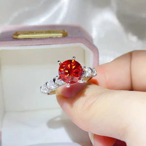 0.3 Carat Solitaire Moissanite 925 Silver Ring in this colorway