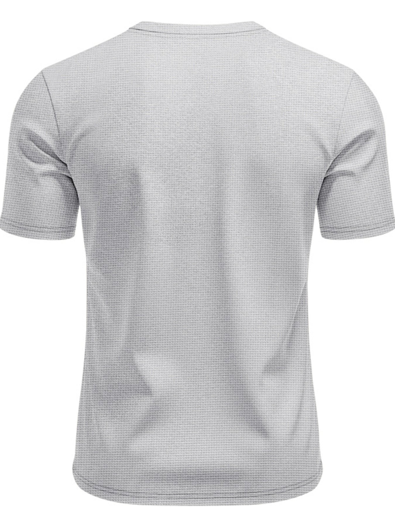 Light Gray cotton t-shirt with subtle textured pattern, short sleeves, and crew neck.