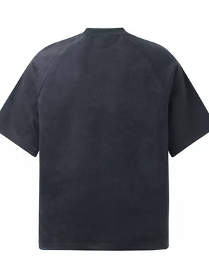 Men's navy blue athletic t-shirt with short sleeves and crew neck.