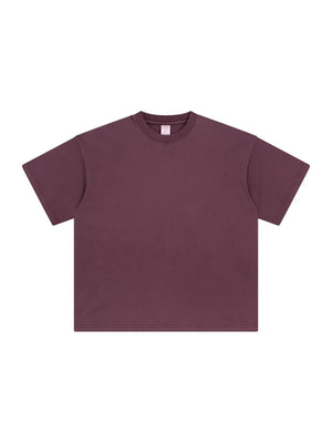 Oversized washed cotton tee in Rust, relaxed fit, crewneck, short sleeves