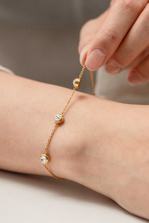 Gold Celestial Zirconia Chain Bracelet