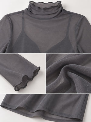 Apricot slim t-shirt with turtleneck