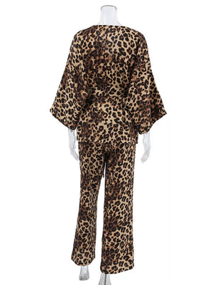 glam lounge set in brown with open-front