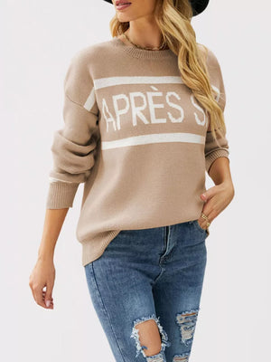 modern crewneck sweater in Coffee with crew neck
