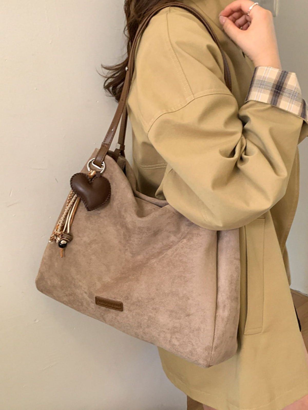 Khaki shoulder bag