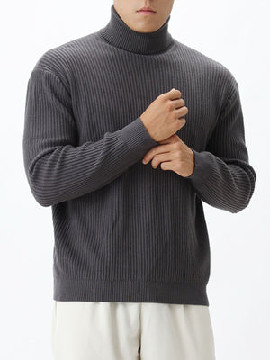 classic turtleneck sweater in Dark Gray with turtleneck