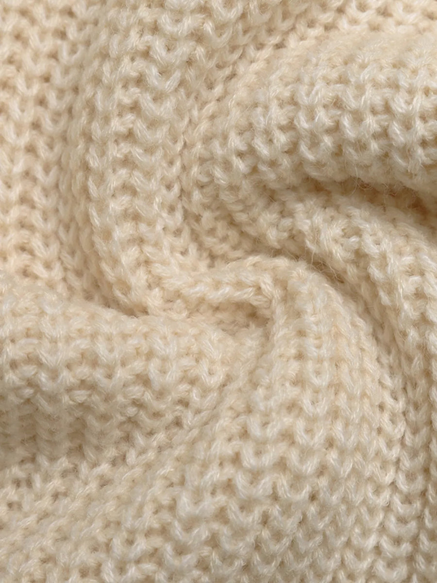 Khaki Ribbed Bow Accent Cardigan