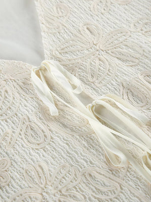 ivory lounge set with tie and floral