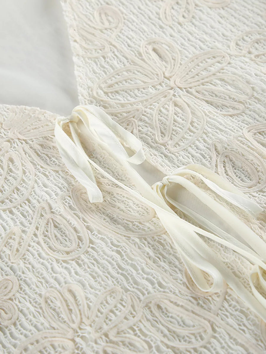 ivory lounge set with tie and floral