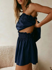 Full Size Strapless Top & High-waisted Skirt Set, view 29