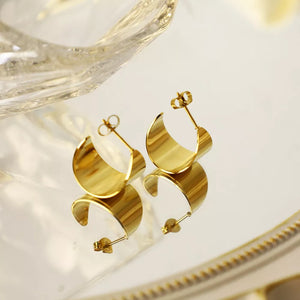 gold earrings with mini and post-back