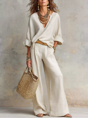 lounge set in ivory featuring loose fit and loose fit