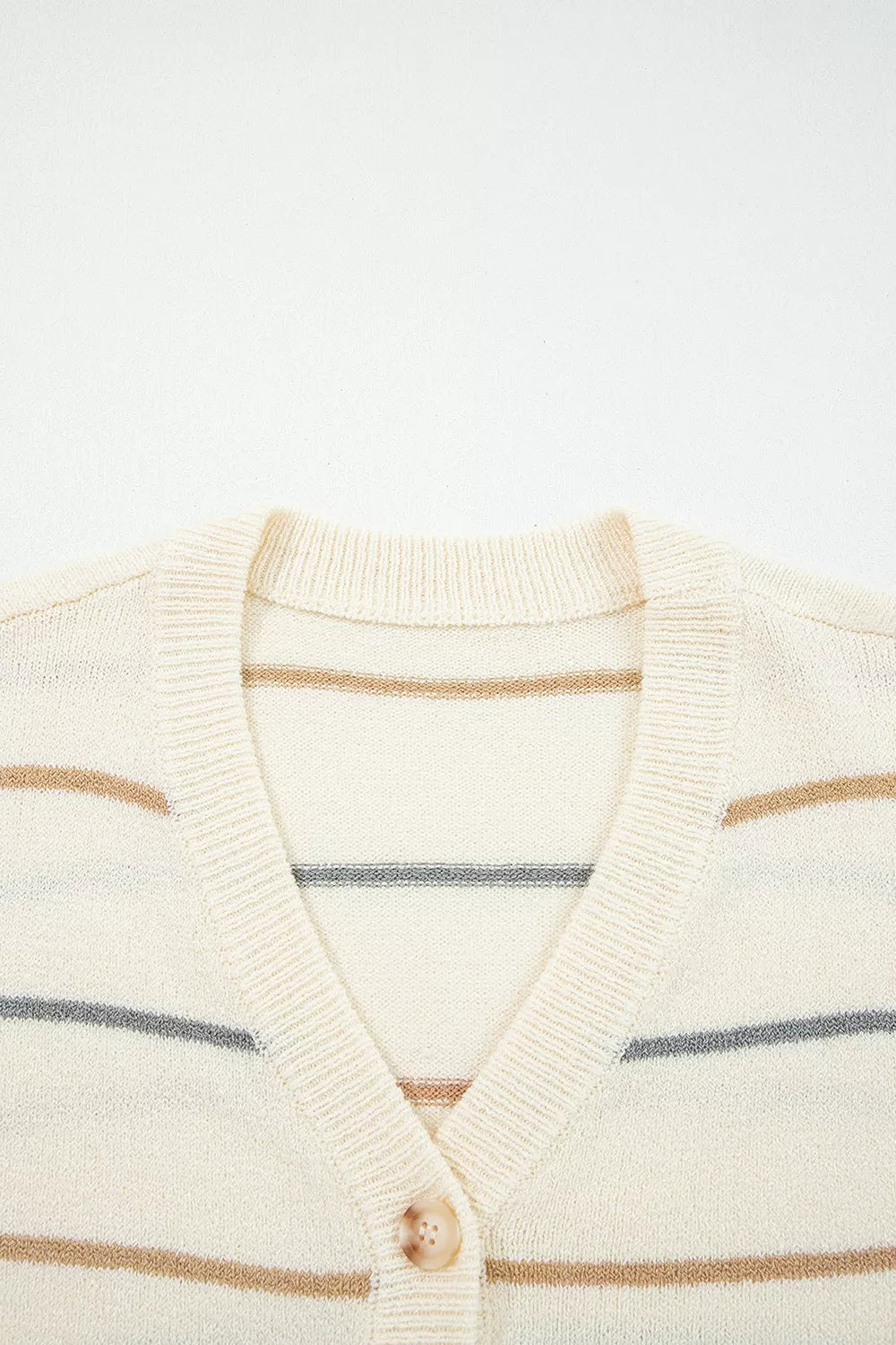 classic cardigan in tan with v-neck