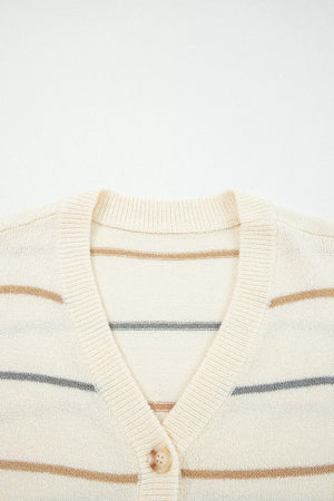 classic cardigan in tan with v-neck