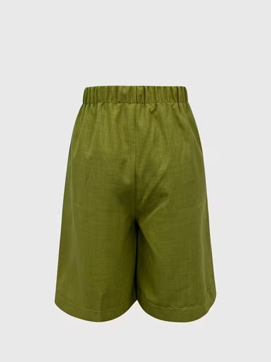 Black bermuda shorts with bermuda and drawstring