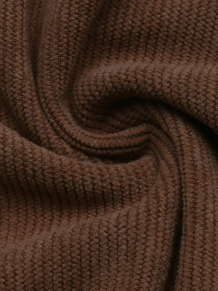 chocolate brown A-line maxi dress with round neck
