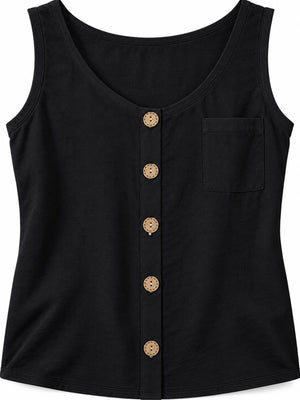 sky blue relaxed tank top with round neck