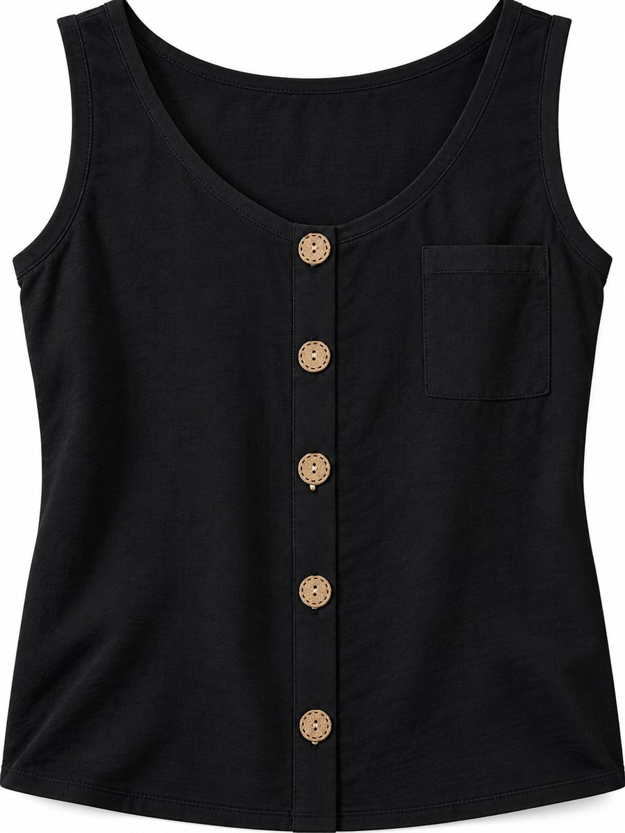 sky blue relaxed tank top with round neck