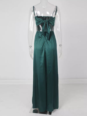 maxi dress in Red with side slit and maxi