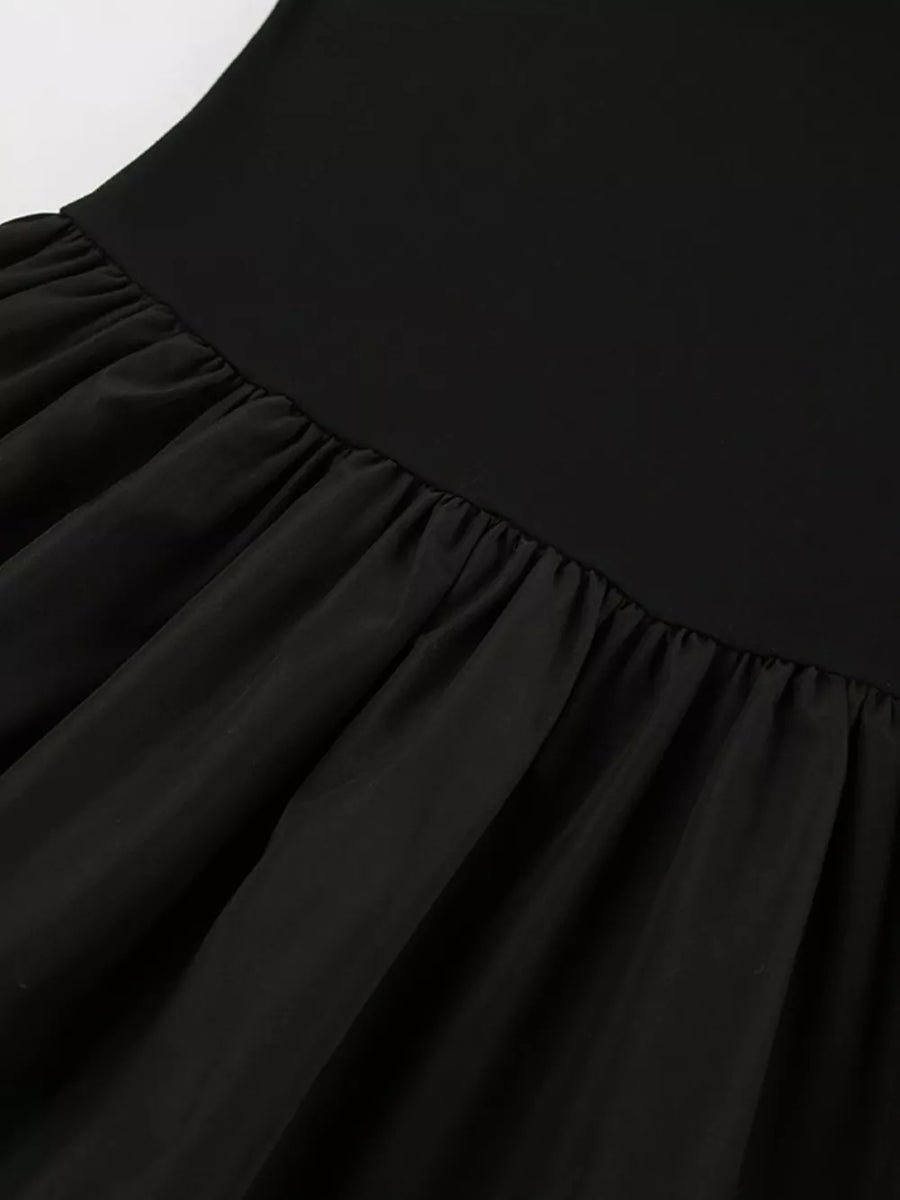 Round Neck Sleeveless Maxi Dress in black