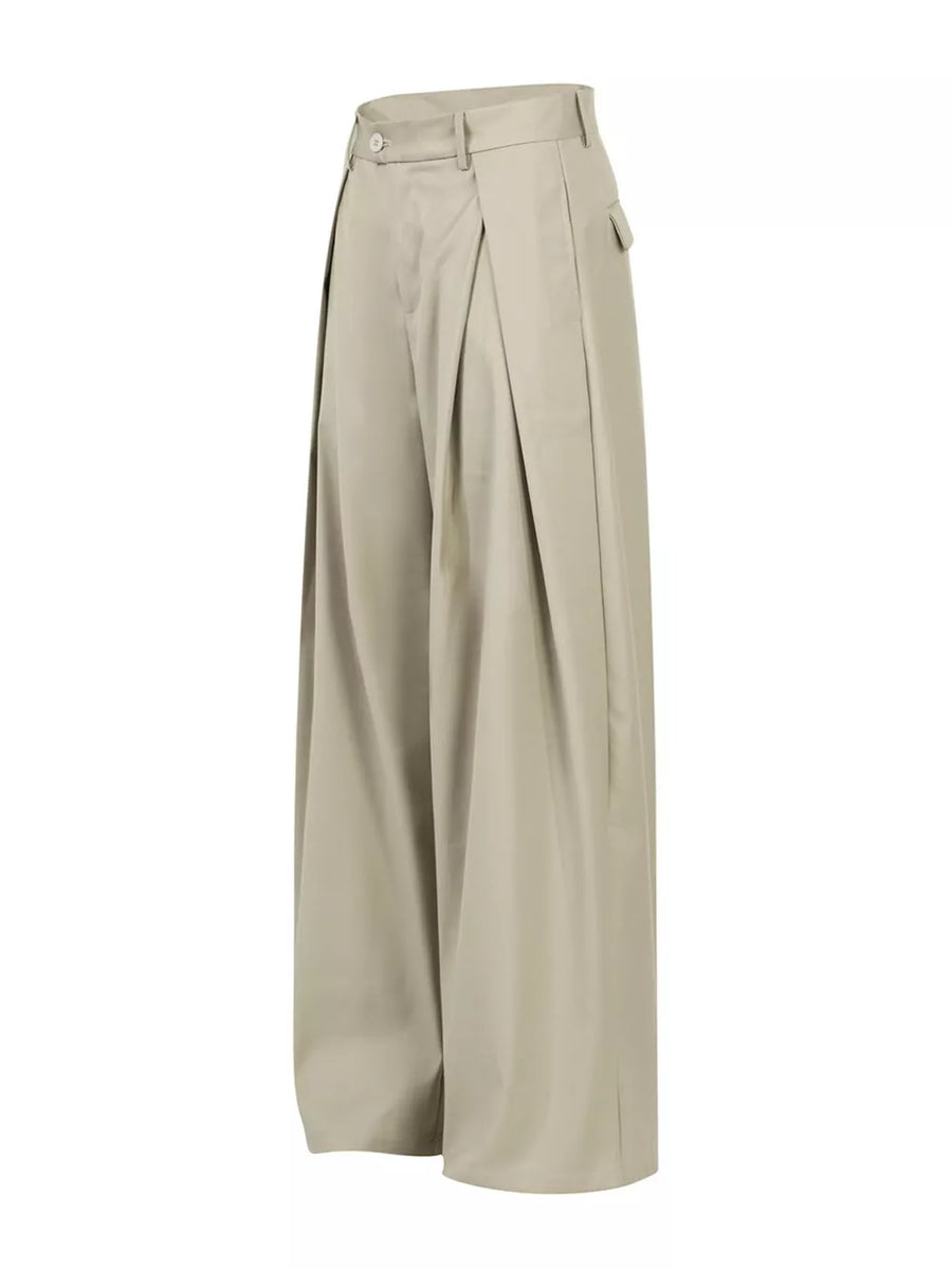 95%polyester, 5%spandex Care instructions: Machine wash cold wide-leg pants in Khaki with loose silhouette