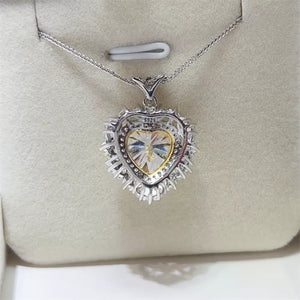 Necklace featuring floral in silver with Platinum-Plated,925 sterling silver,Moissanite Carat weight: 5ct Care instructio