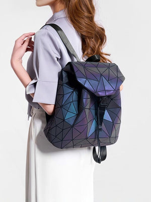backpack in Blue Purple with geometric and geometric pattern