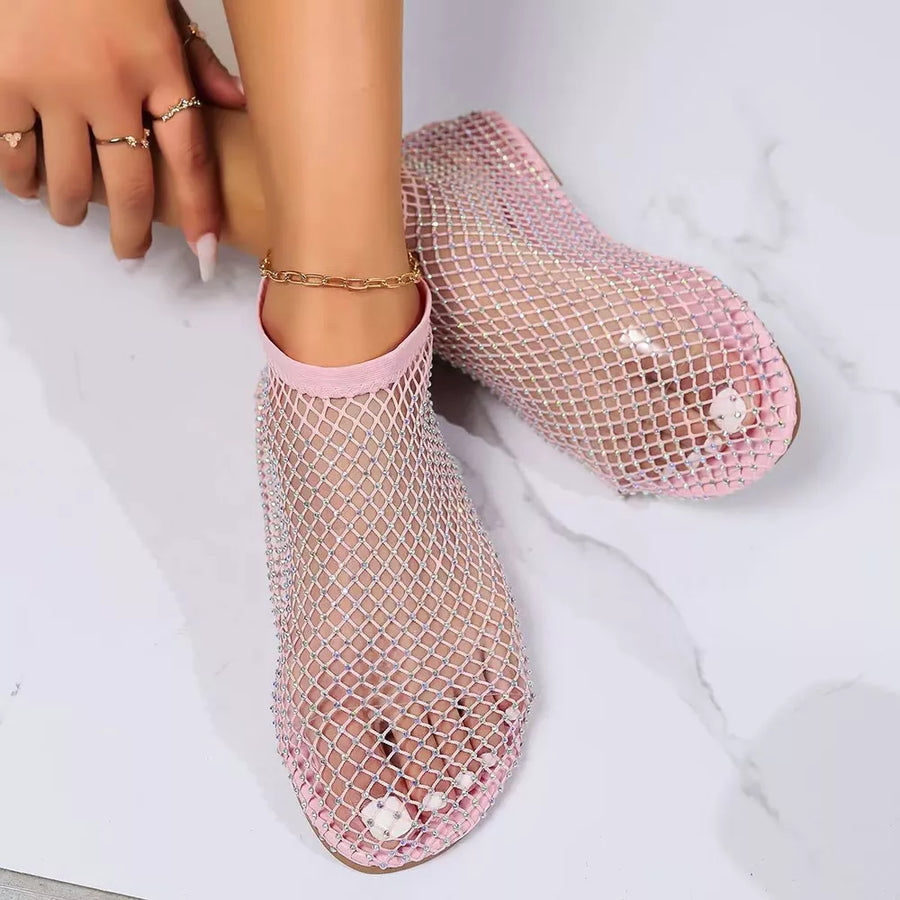flats featuring geometric in black with Mesh,Rubber Imported Size &amp texture
