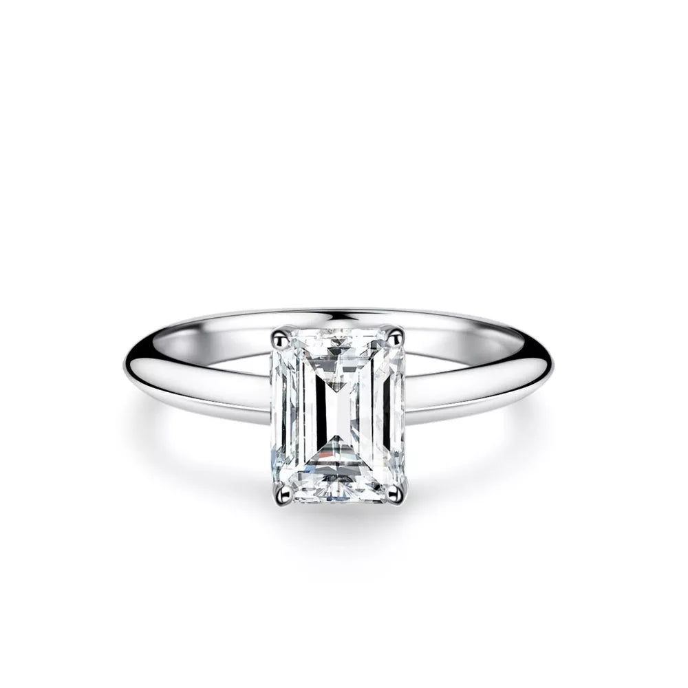 ring featuring geometric in Silver with 925 sterling silver, Moissanite Carat weight: 2CT Care instructions: Avoid weari