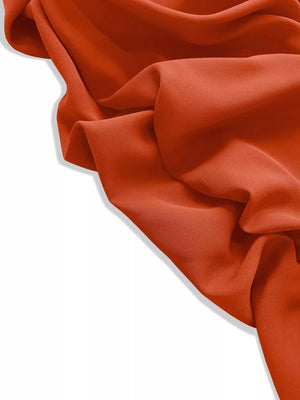 Orange-Red with Smocked Ruched Sleeve Maxi Dress in Orange-Red