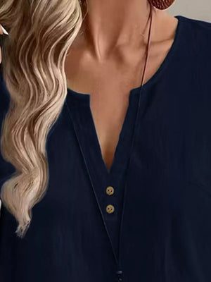 Emerald Green relaxed blouse with v-neck