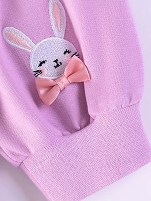 sweater dress in Pink Purple with embroidered and embroidered