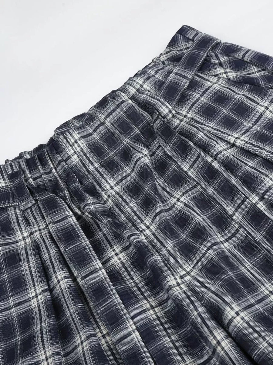 Men S Plaid Wide-leg Pants option 5