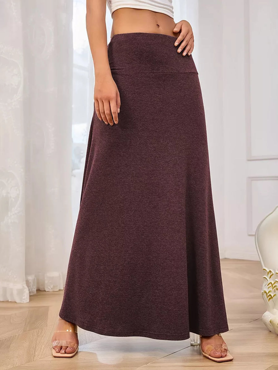 Flowy Maxi Skirt With Wide Waistband, view 11