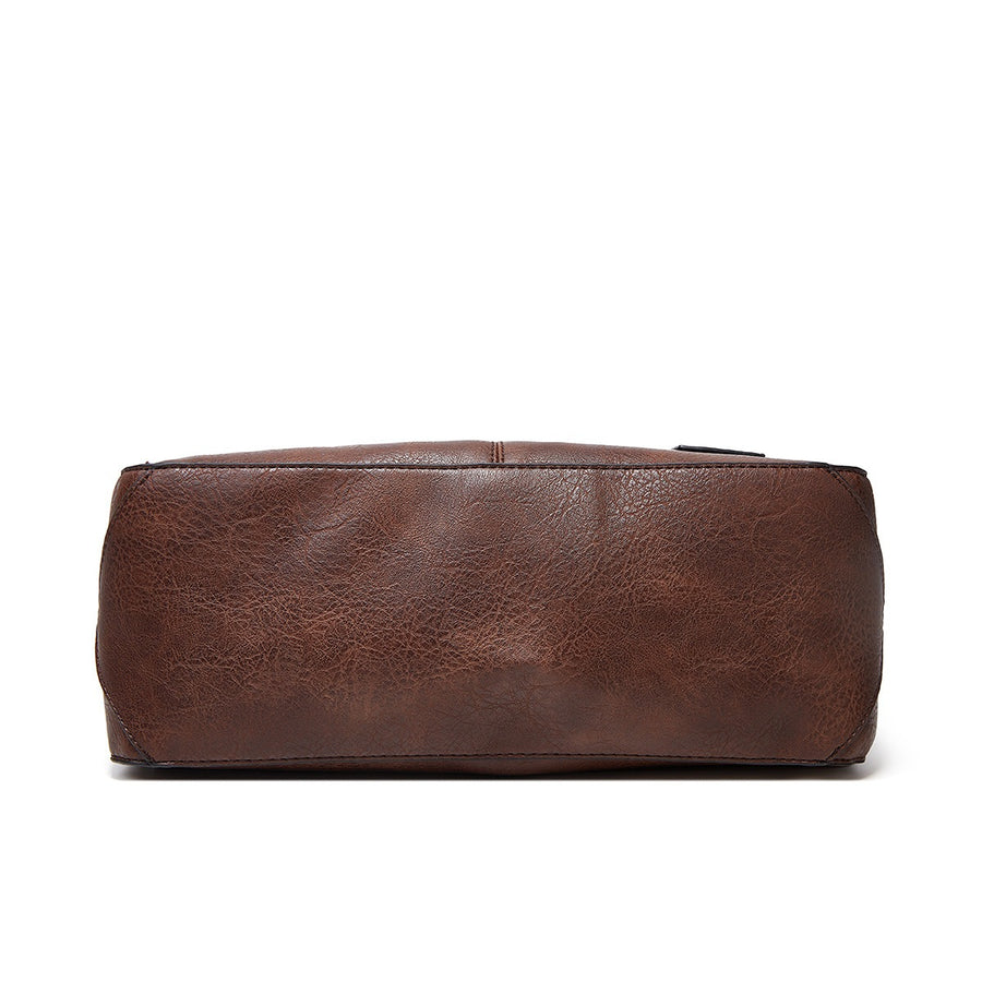 PU Leather Imported Size &amp handbag in Coffee with hobo silhouette