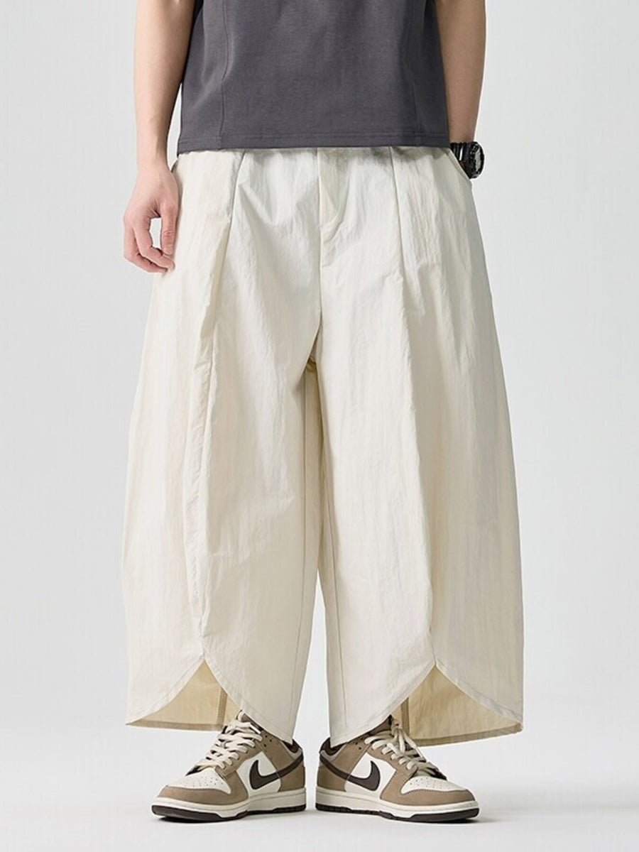 harem pants in Gray with pocketed and cropped