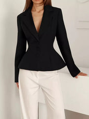 classic blazer in Navy Blue with notch lapel
