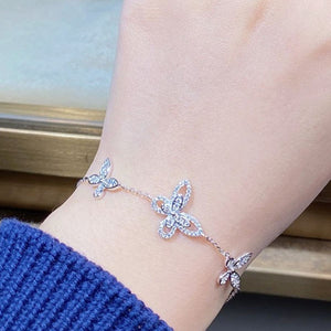 bracelet in Silver with butterfly charm and 7.9 inches