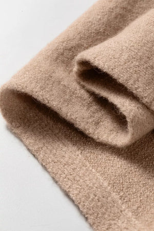 Ribbed Trim Mock Neck Short Sleeve Sweater option 9