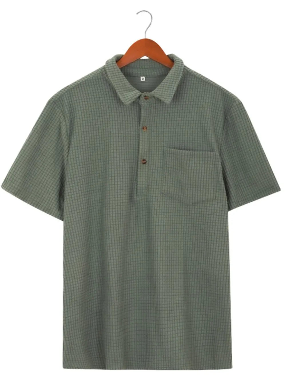 Men's Plus Size Short Sleeve Polo Shirt in Green