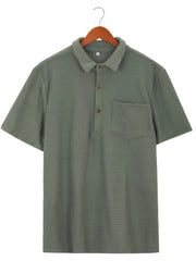 Men's Plus Size Short Sleeve Polo Shirt in Green