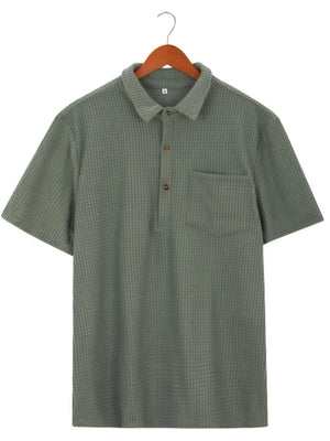 Men's Plus Size Short Sleeve Polo Shirt in Green