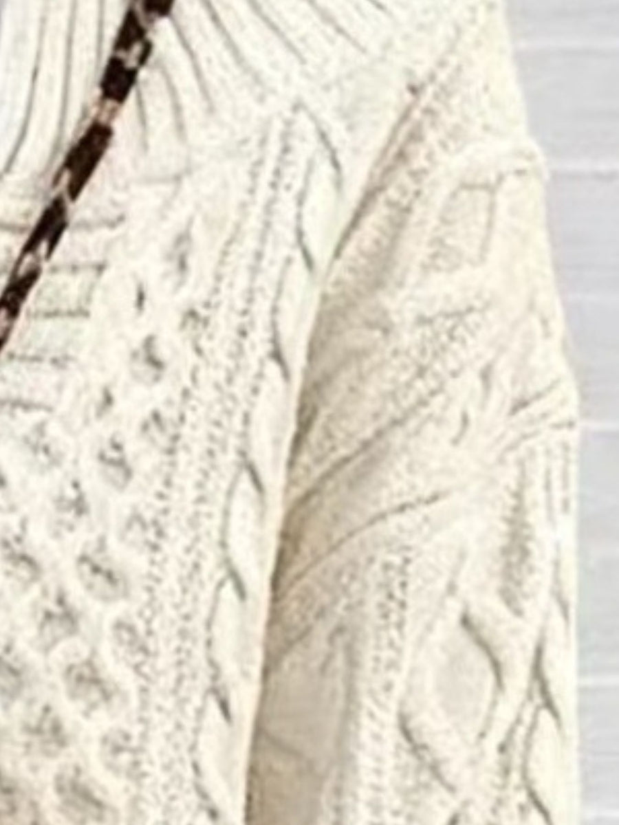 pullover sweater featuring cable knit in Brown with 100% polyester Care instructions: Machine wash cold texture